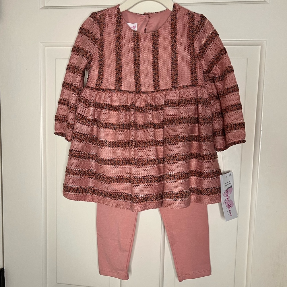 Bonnie Jean 2 pc dress with leggings size 2T NWT